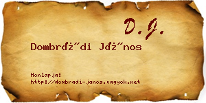 Dombrádi János névjegykártya