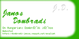 janos dombradi business card